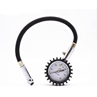 NUZAMAS - Manómetro de presión para neumáticos de 2 pulgadas- resistente para coche y moto con mandriles flexibles de…
